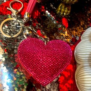 Pink new Rhinestone keychain/keyring new.